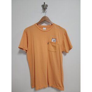 RipnDip Lord Nermal orange front pocket logo short sleeve T-shirt M
